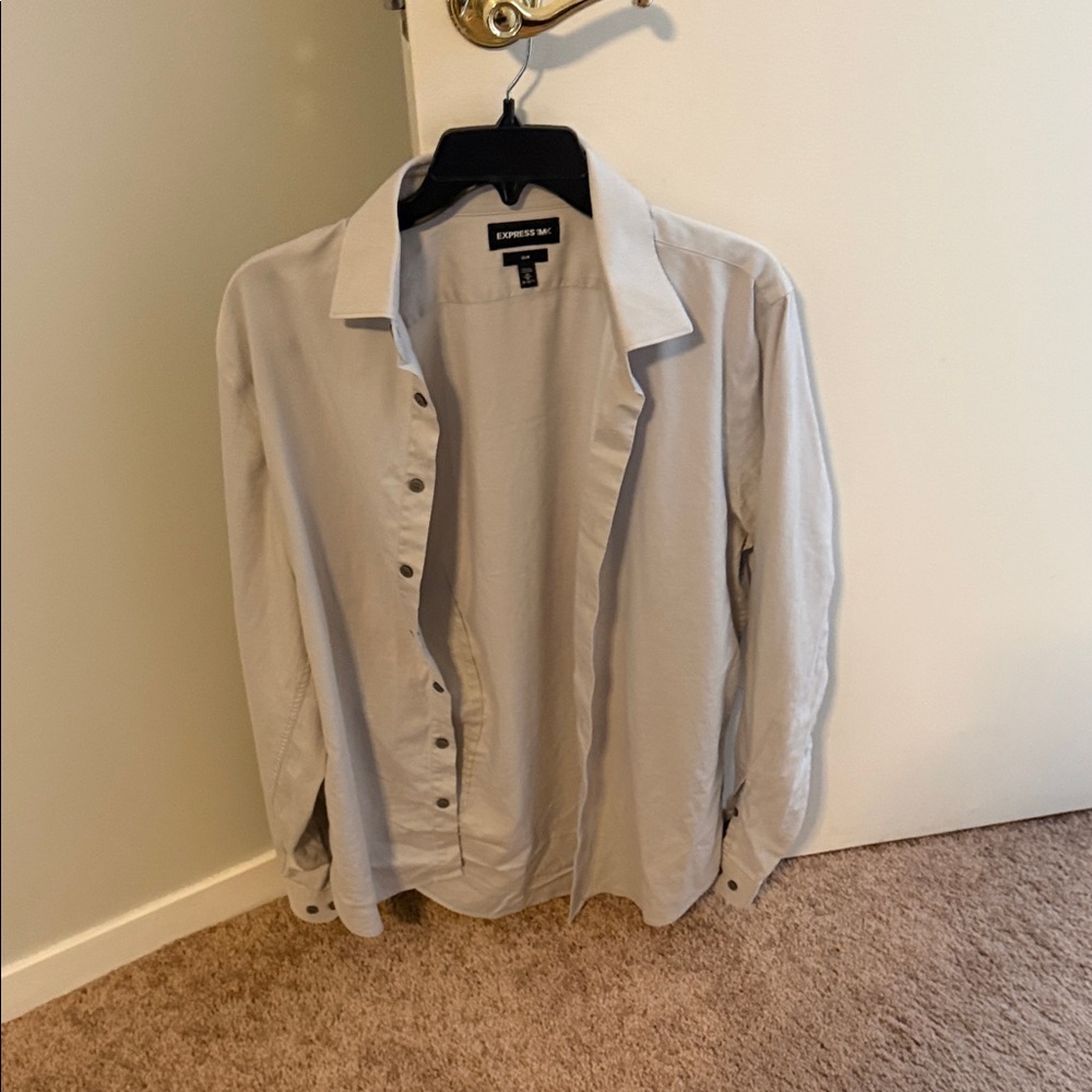 Express Men's Light Gray Shirt Jacket